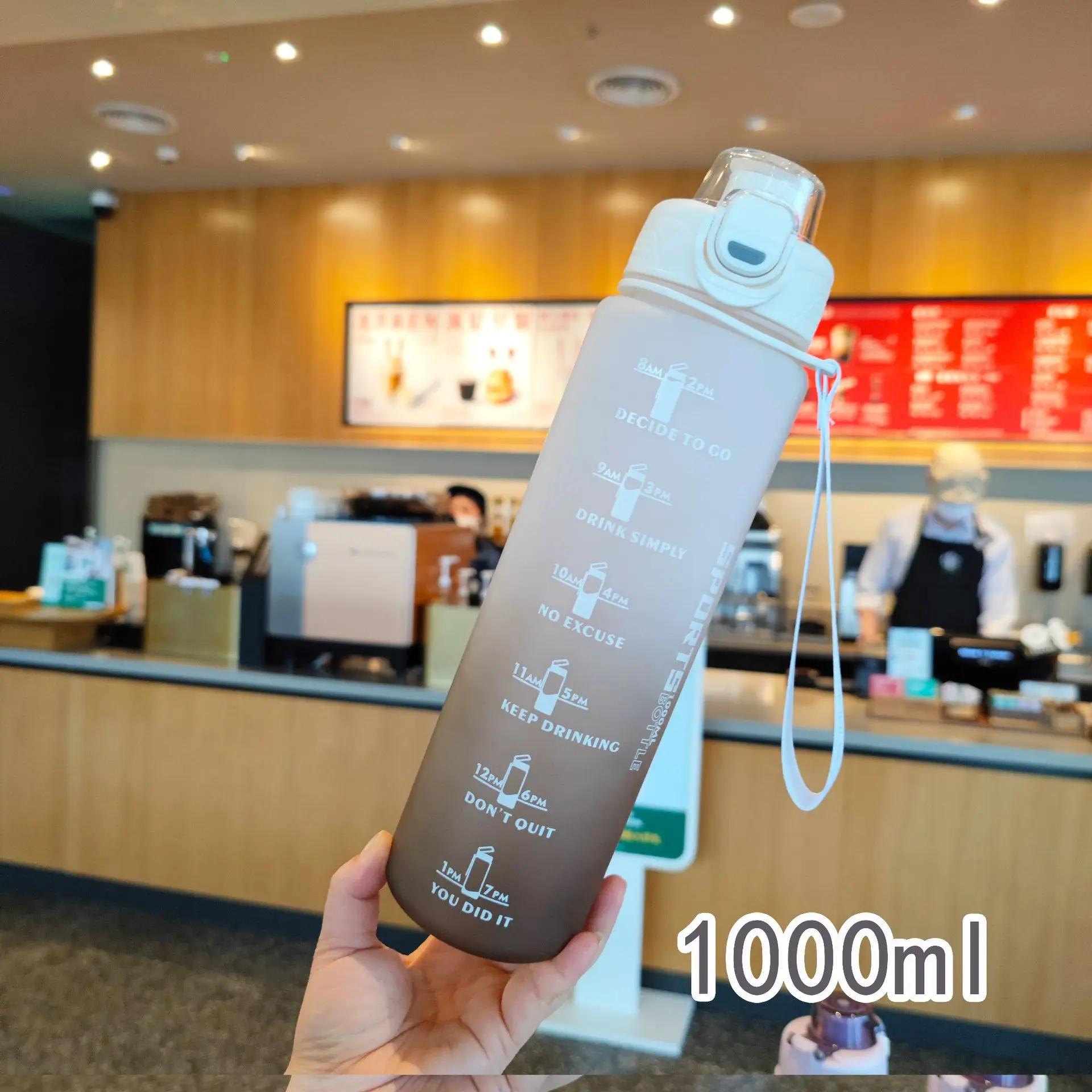 

Бутылка для воды на 1000 мл, посуда для питья, летняя портативная дорожная бутылка для кемпинга с маркером времени, домашняя бутылка для воды с маркером времени, бутылка для воды 1000ml белый