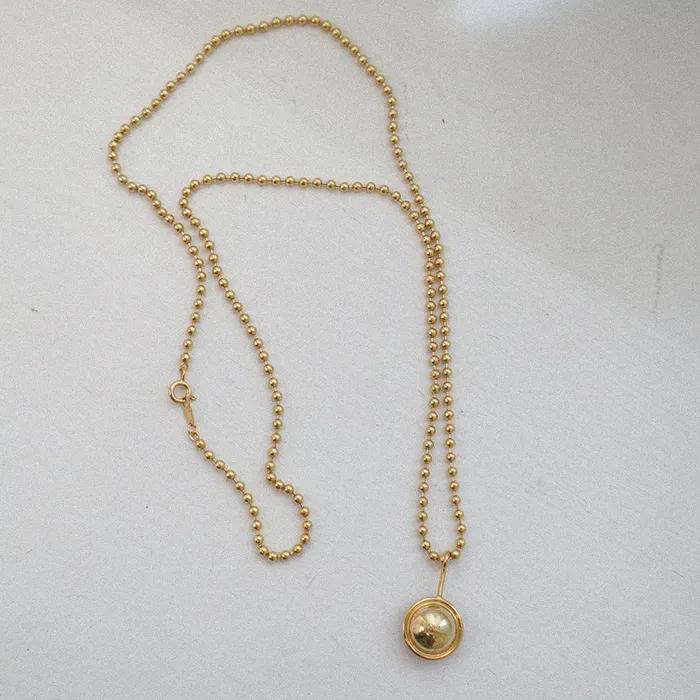Hanging Ball Two-way Necklace_Gold