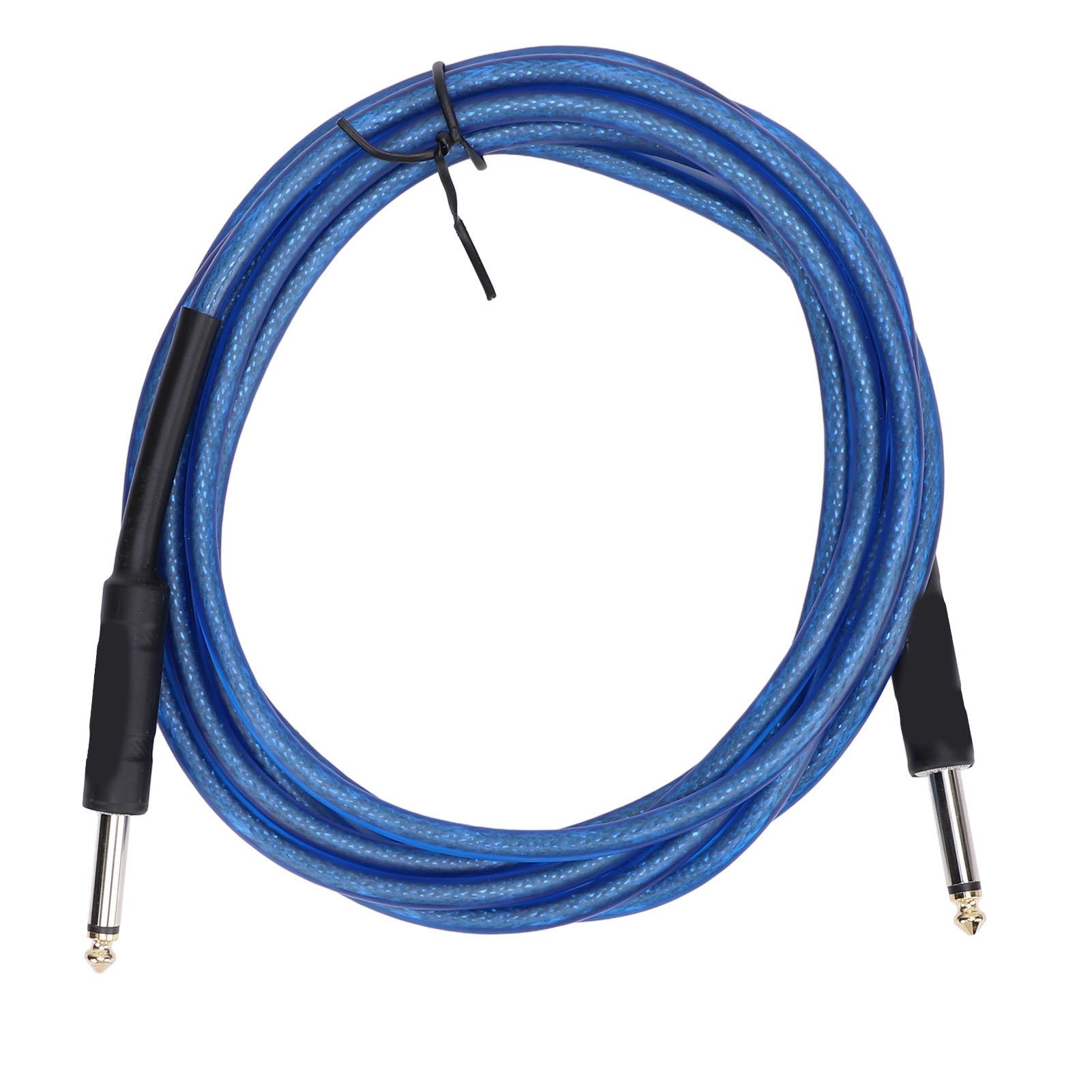 

Гитарный кабель 6,35 мм, мужской-мужской, шумоподавление, гибкий коаксиальный инструментальный шнур для басового усилителя Blue 3 Meters / 9.84ft