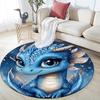 Blue Dragon Round Area Rug,Carpet Rug for Living Room Bedroom Sofa Playroom Decor,Non-slip Floor Mat