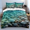 "Ocean-Themed Decorative Set Stones" Multiple Sizes Kid's and Adults' Bedroom Exquisite 3PC Bedding Set Gift