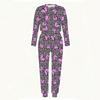 Female Long Sleeve Loose Tunic And High Waist Straight Trousers Two Piece Everyday Cozy Wear