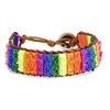 Stone Wrap Leather Bracelets Vintage 2 Strands Multilayer Woven for Women Men