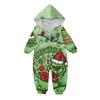 Parent-Christmas Printed Parent-Child Hooded Zip One-piece