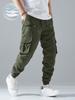 Autumn New Tied Tote Overalls Men's Trend Versatile Outdoor Multi-bag Pants Men's Summer Thin Casual Sweatpants