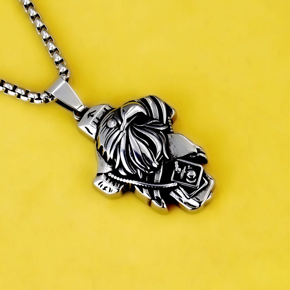 Antique Titanium Steel Viking Cross Necklace For Men Fade Resistant Pendant Jewelry