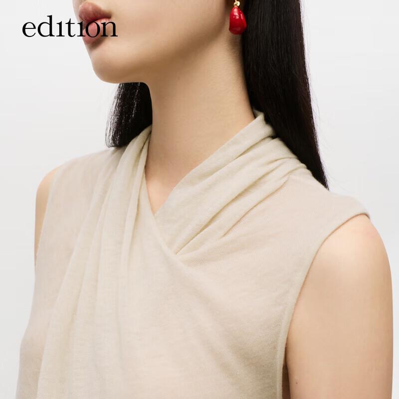 Edition Sleeveless Cross-Design Wool Sweater