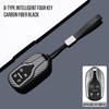 Car Carbon Fiber KeyChain Cover Case Holder For Maserati Ghibli Levante GT GC Le Key Holder Chain Protector Car Styling