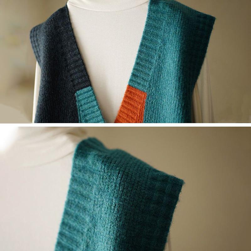 Gestrickte Weste für Damen im Frühling und Herbst, ärmellose Strickjacke, Retro-Pullover mit lockerem Unterhemd