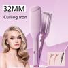 Curling Iron Hair Crimper 32Mm Waver Beach Waves Curling Wand, Ionic Deep Waver Hair Curler Tool With Ceramic Pink, 1.25 Inch