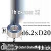 Außen-Ø 20mm Aluminiumlegierung Flache Unterlegscheibe Abstandshalter mit M6/M8/M10/M12 Innenloch - Metallwellenbuchse Isoliersäule.