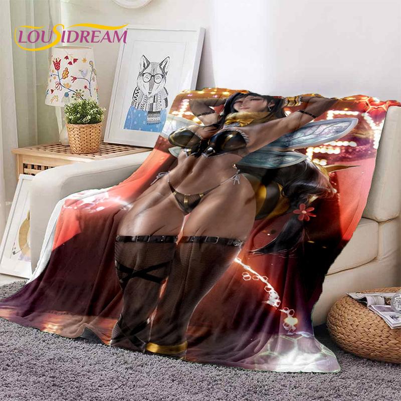 Cartoon Character Sexy Lace Girls Cute Anime Soft Blankets,Keep Warm Throw Blanket Comfortable for Picnic Beds Sofa Home Bedroom