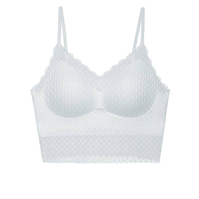 Podzimní a zimní krajka s tenkými špagetovými ramínky bez ocelových kroužků