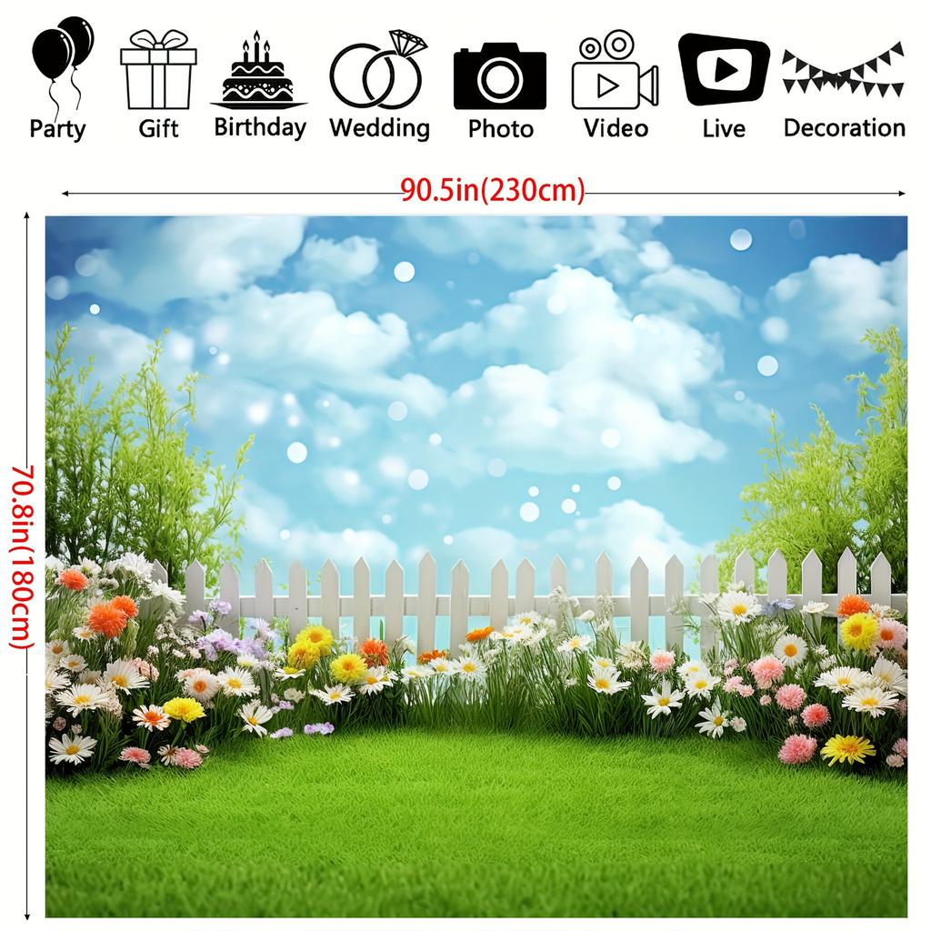 1 piece, Spring Flower Background Photo Props, Banner Decoration, Room Decoration, Party Background Decoration, Party Decoration