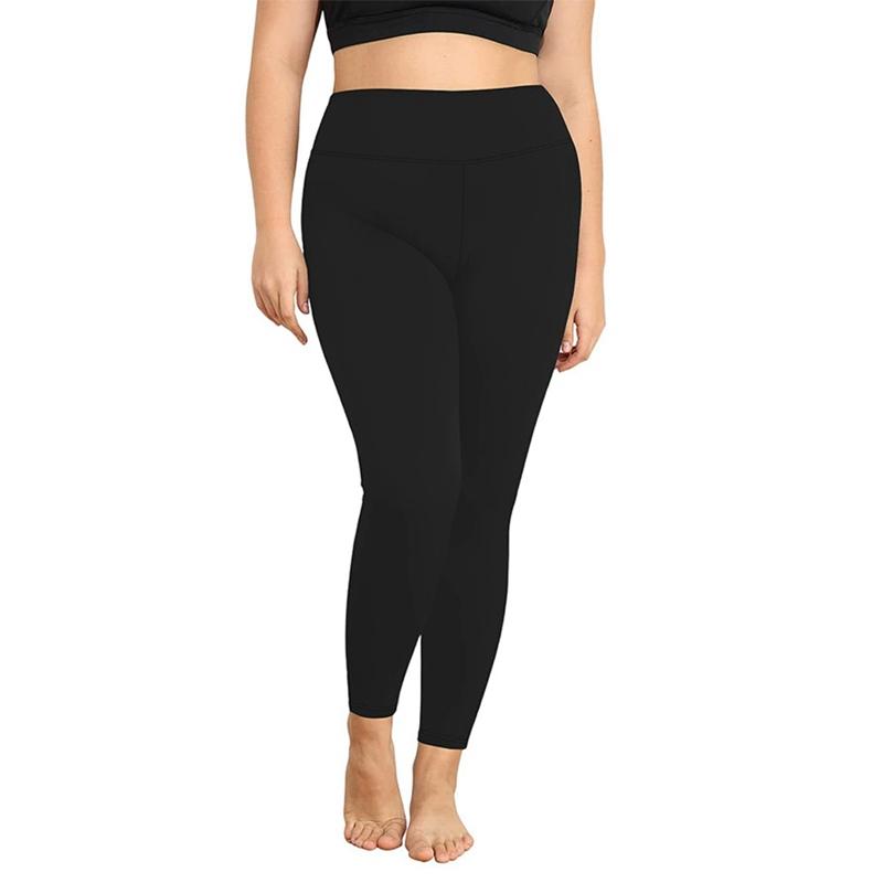 Damen Einfarbig Hohe Taille Übergröße Yogahose Stretch Fitnesshose
