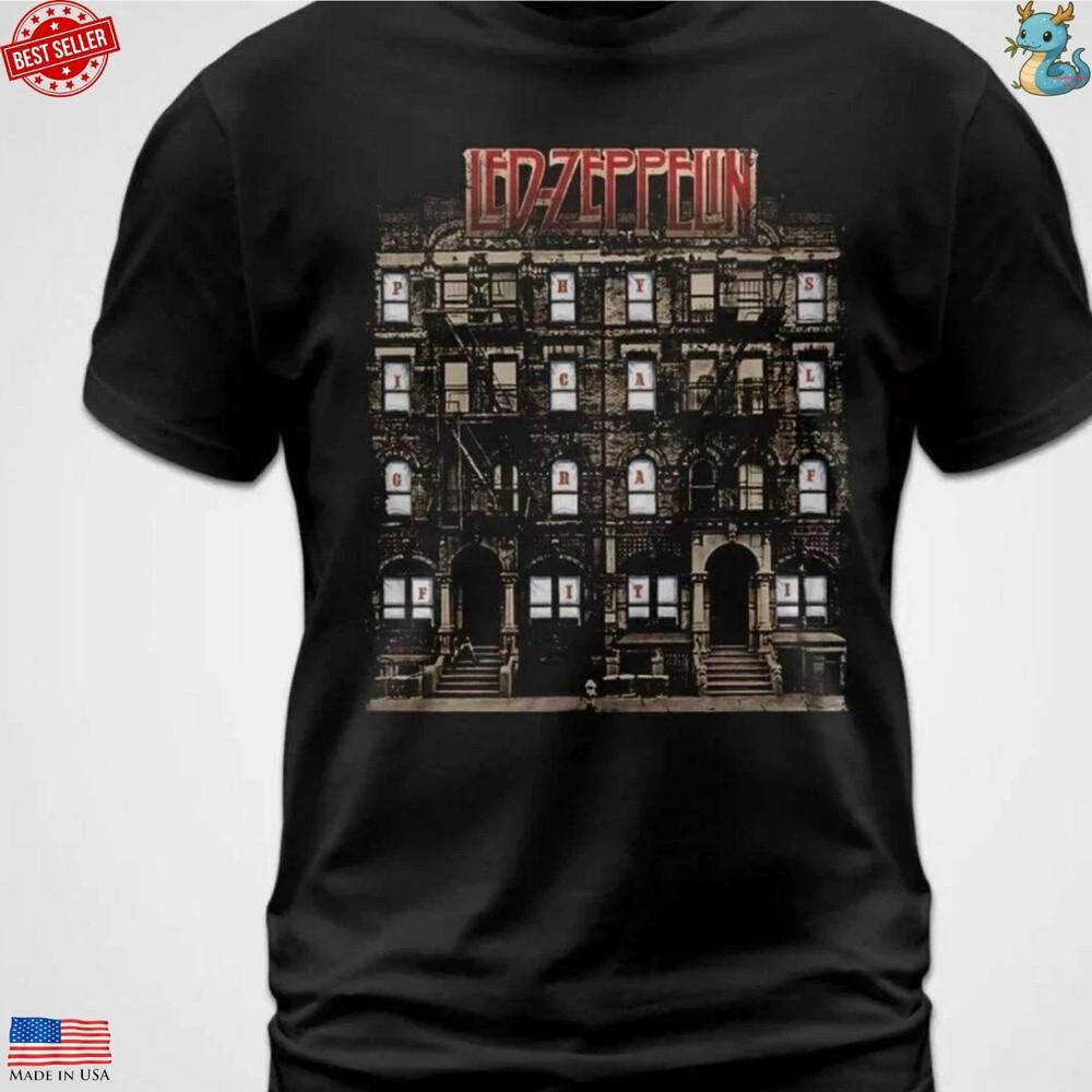 Футболка Led Zeppelin, Футболка с тура по США 1975 года, Винтажная футболка рок-группы, Унисекс футболка, репринт L