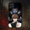D-Death Note L Light Yagami Phone Case For iPhone 16,15,14,13,12,11 Plus,Pro Max,XS,X,XR,SE,Mini,8,7,Soft Silicone Black Cover