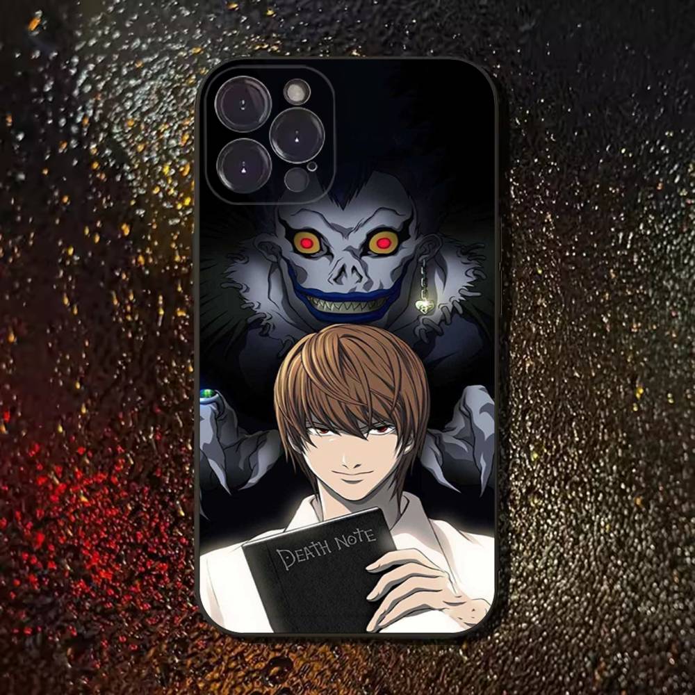 D-Death Note L Light Yagami Phone Case For iPhone 16,15,14,13,12,11 Plus,Pro Max,XS,X,XR,SE,Mini,8,7,Soft Silicone Black Cover