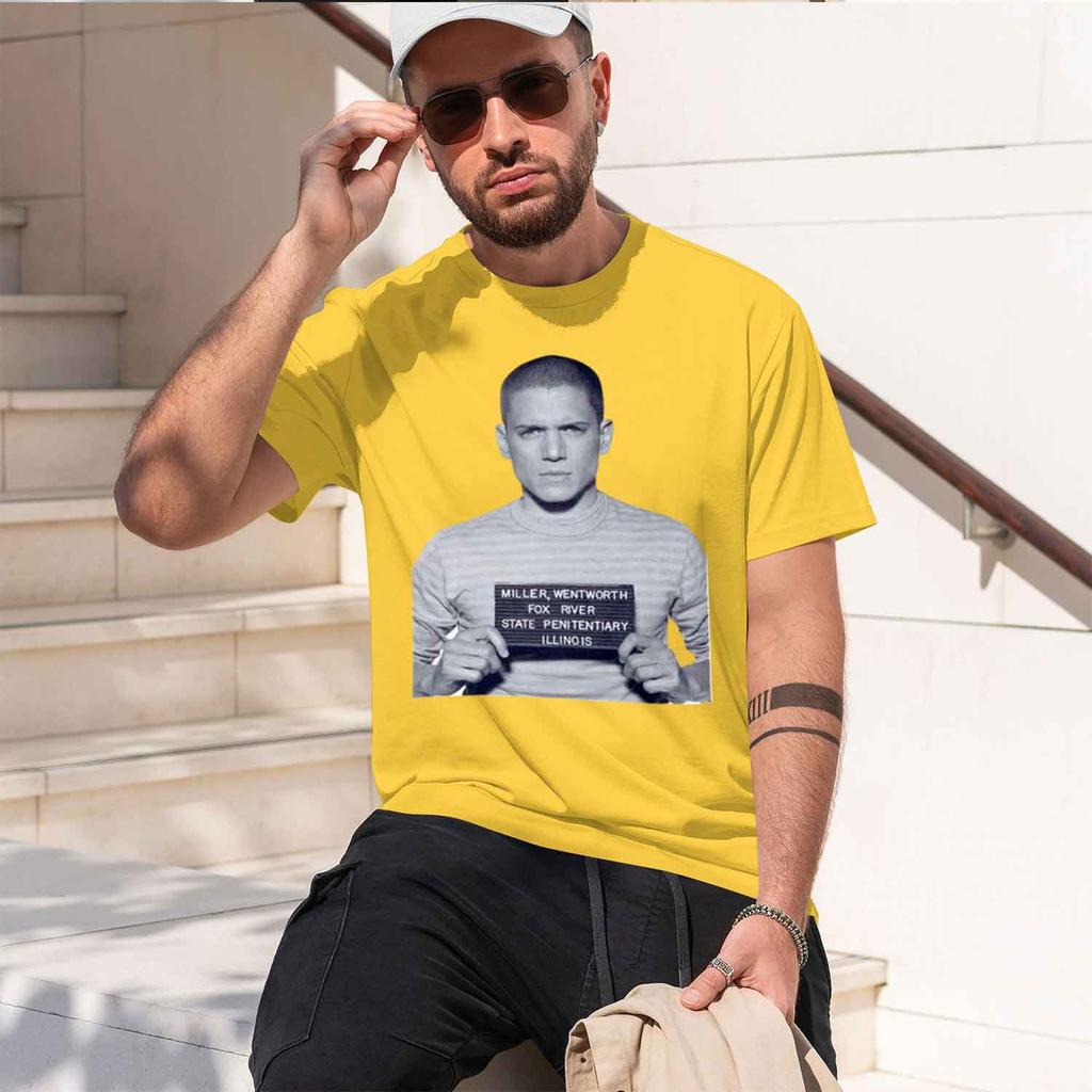 Men T shirt Prison Break Scofield TV Series Mugshot funny t-shirt novelty tshirt women 2026 Model