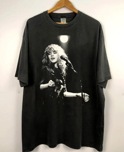 HOT Nick Fleetwood mac tour Retro Stevie world tour cotton black shirt Unisex T-Shirt XXXL