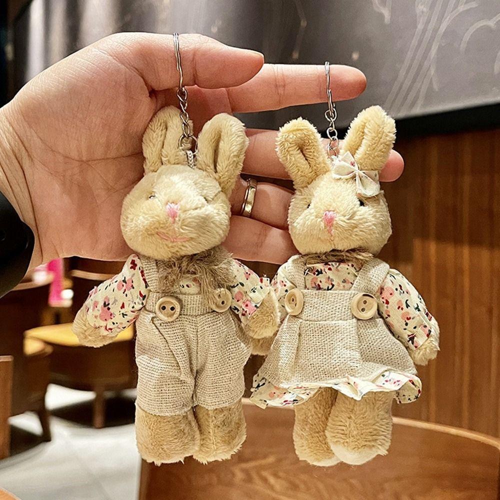 PP Cotton Korean Style Key Buckle Rabbit Pendant Plush Doll Key Chain Women Key Holder Bear Pendant
