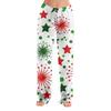 Women's Christmas Print Pants, Plush Casual Pants for Holiday Wear