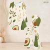Women Plus Size Round Neck Three Quarter Sleeve Printed Flared Top Flared Pants Two Piece Set
