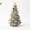 1pc Small Christmas Tree with Natural Crystal Synthetic Gemstone Inside, Lucky and Prosperous Growing Fluorite Bonsai Money Plant