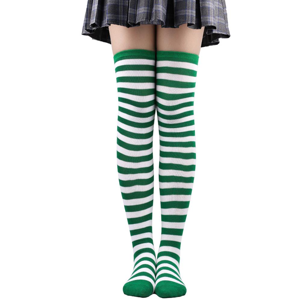 Women's Zebra Striped Thigh-High Socks: Japanese & Korean Style Over-the-Knee Halloween Cosplay Performance.