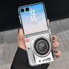 Vintage Camera Pattern Case For Samsung Galaxy Z Flip 8 7 FE 6 5 Z Flip8 Flip7 Flip6 Magnetic Clear Hard PC Folding Phone Cover