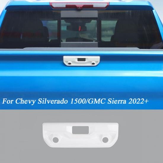 White Rear Door Tailgate Trunk Handle Grip Cover Trim For Silverado Sierra +
