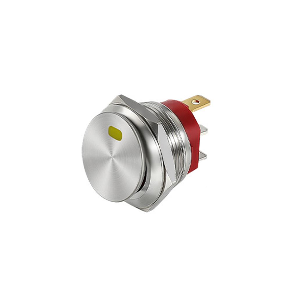 12V-24V 20A Car 22mm Switches Button Round Shape Rocker Switch Stainless Steel Self-locking Two Positions Button ON-OFF 3 Pins Battery Switches5