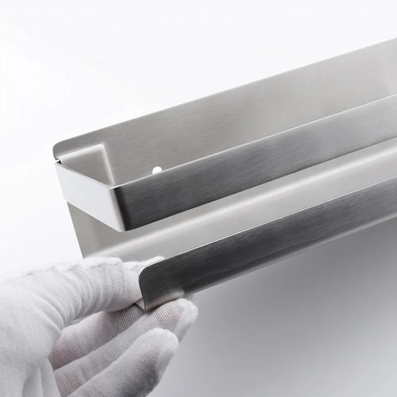 Stainless Steel Bathroom Shelves Self Adhesive Shower Caddy Organizer Storage Rack Bathroom Kitchen Shelf Waterproof Space Saver