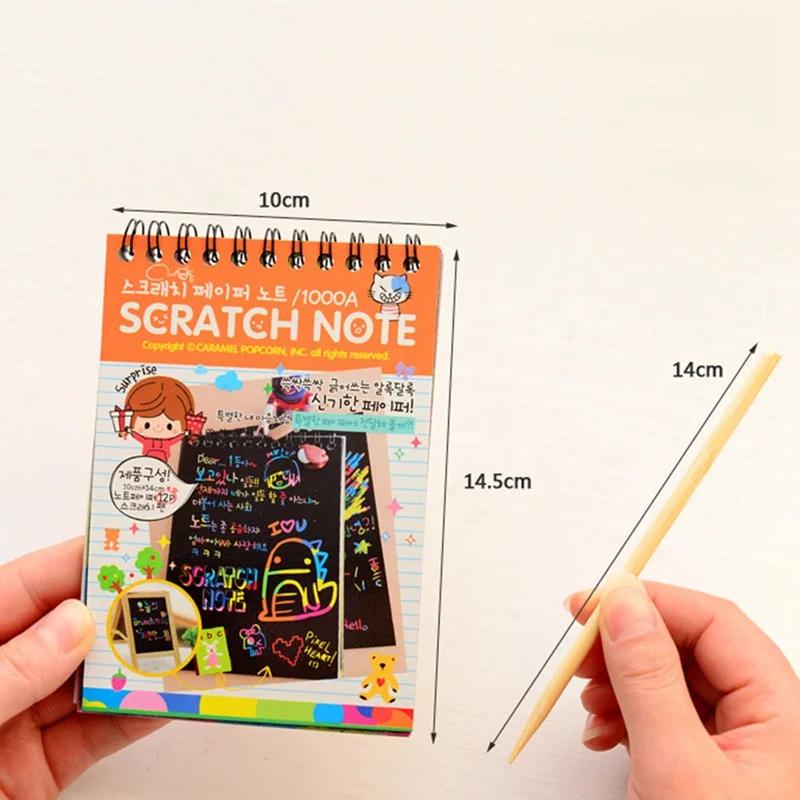 Children Graffiti Notebook DIY Scratch Drawing Toys Painting Book Black Early Learning-Focused Toy Fun Present