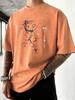Harajuku Tokyo Stampa Fiori di Ciliegio T-shirt Lavate Uomo Traspirante Girocollo T-shirt Cotone Vacanza Manica Corta Casual Abbigliamento Sportivo
