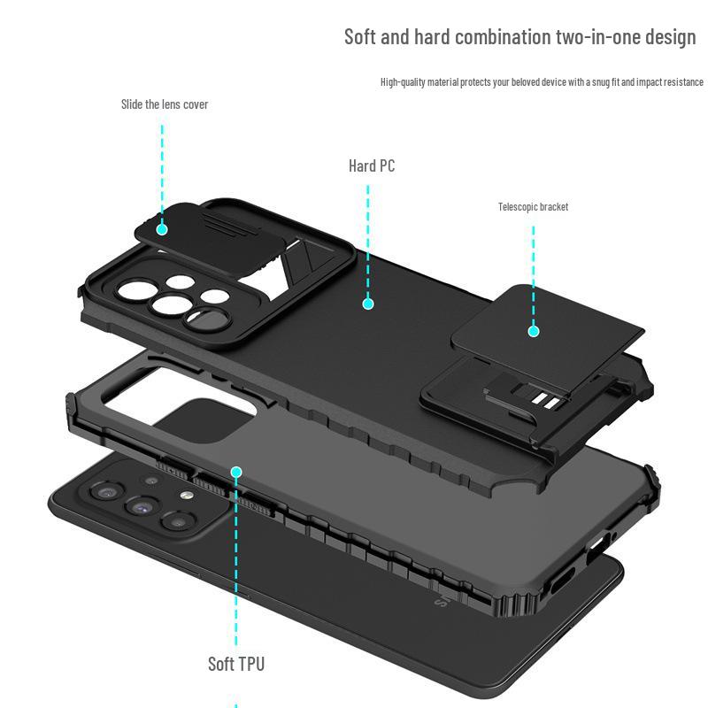 Samsung S25 Ultra Multifunctional Protective Case with Window Lens Protection for A54 5G