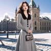 French Hepburn-Style Retro Knit Dress: Autumn/Winter 2025 Edition, Elegant High-End Design with Cinched Waist.