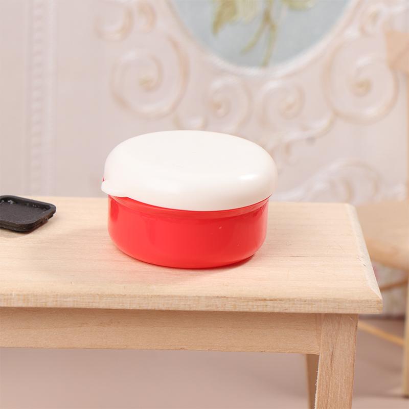1:12 Scale Dollhouse Kitchen Lunch Box Simulation Plastic Storage Box Mini Fresh Keeping Box Food Tableware Decor Toy Model