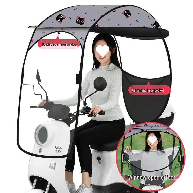 Detachable Electric Car Umbrella: Convenient, Thickened Sunshade Canopy for Battery Cars