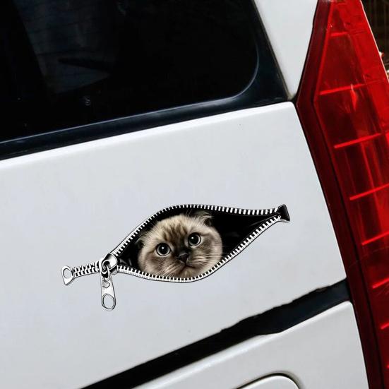 Creative Zipper Car Stickers Weatherproof Scratch Cover Decal High-Definition Printing Realistic Patterns Easy To Apply and Remove Sticker Decoration