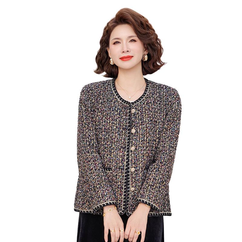 Luxury Style Short Casual Jacket for Women Aged 40-60