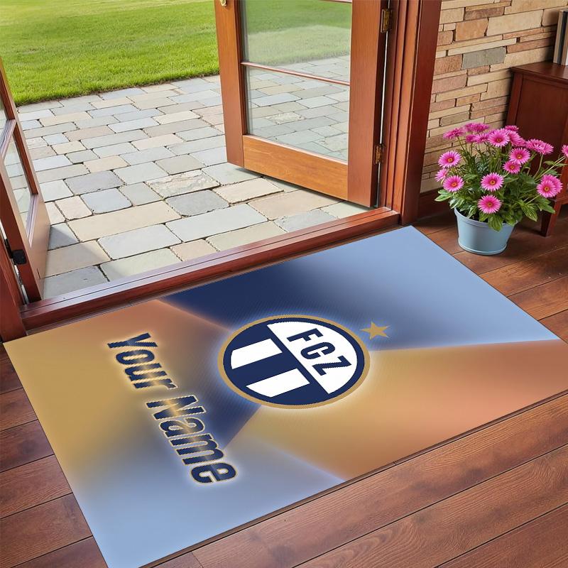 Crystal Velvet Rug Custom Name Text, Soft Non Slip Floor Mat Home DecorFC Zürich