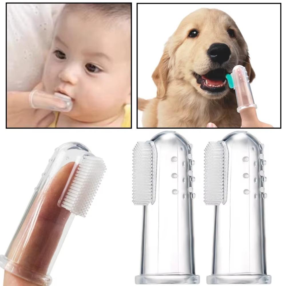 Soft Silicone Pet Finger Toothbrush for Dogs and Cats Teeth Cleaning Comes with Case Ideal for Pet Owners Great Teeth Care Tool
