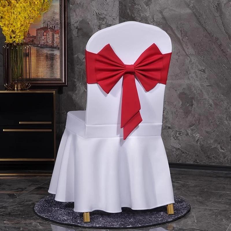 Spandex High Quality Chair Sash Fit All Chairs With Decorative Ready Made Bow Tie Knot Ideal for Wedding and Event Decoration