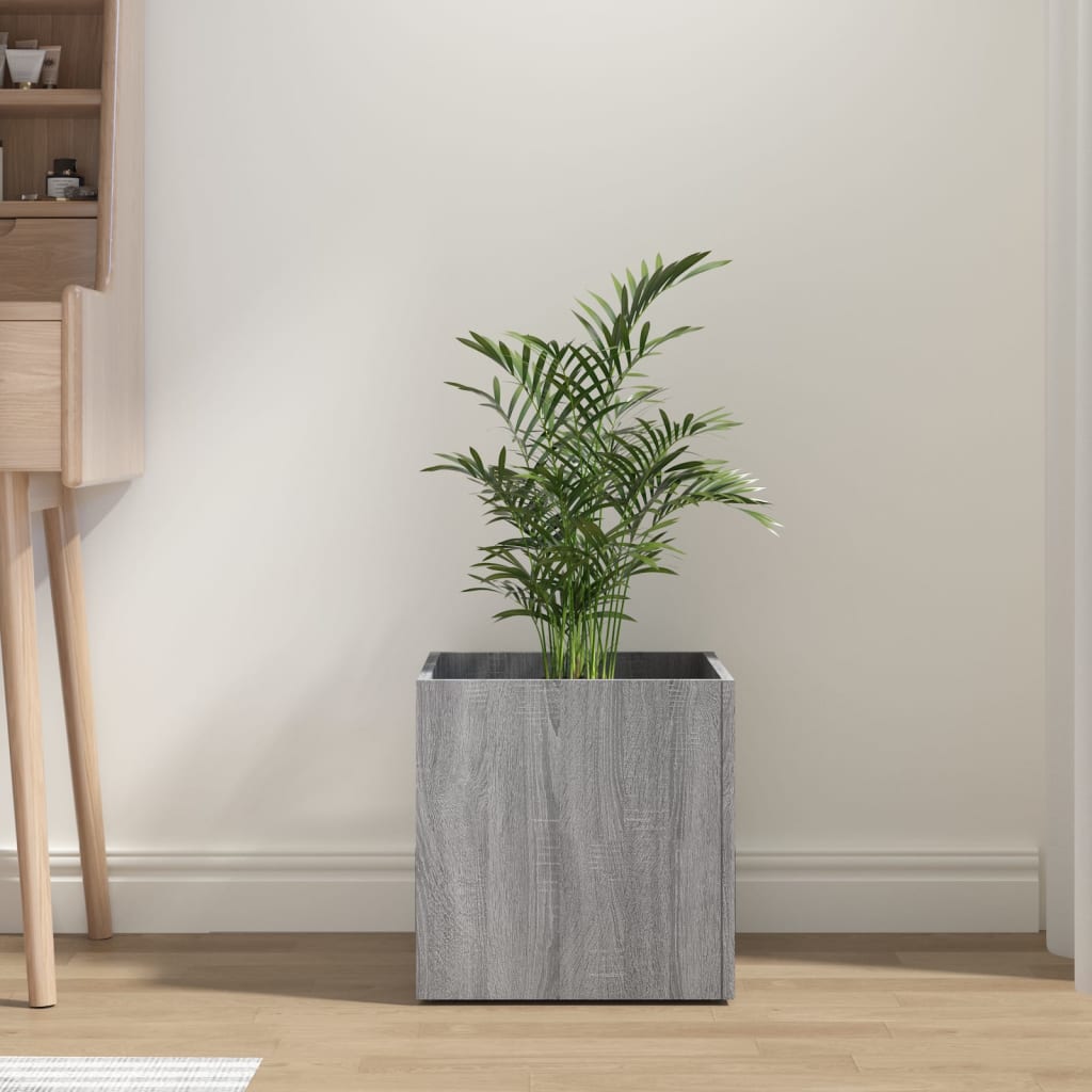 Plant Box Gray Sonoma 40x40x40 Cm Engineered Wood