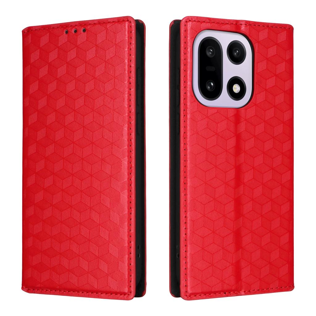 For OnePlus 15 5G Case Wallet Rhombus Imprinted PU Leather Phone Cover
