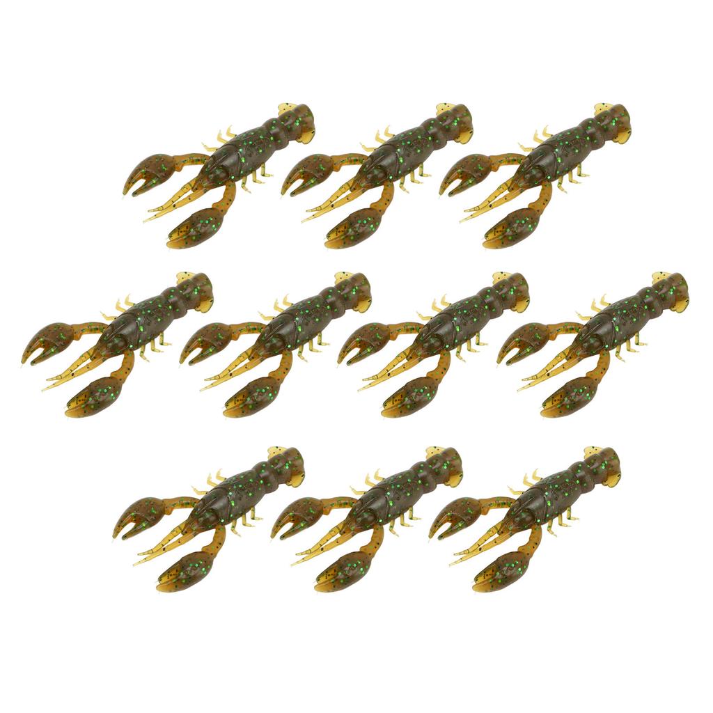 10pcs Soft Fishing Lure Crawdad Bait PVC Shrimp Artificial Soft Lure Baits for Bass Fishing
