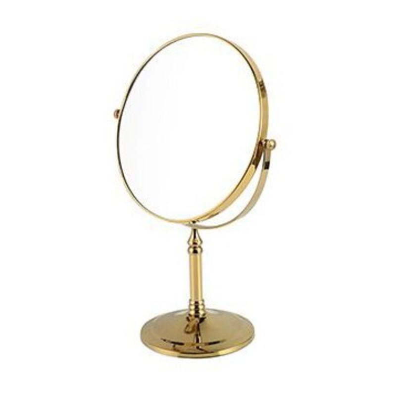 Bathroom Mirror 8 Inch Round Wall Mirror Magnifying Table Mirror Gold Cosmetic Makeup Double Sided Brass Bathroom Mirror | Bathroom Mirror | Bathroom