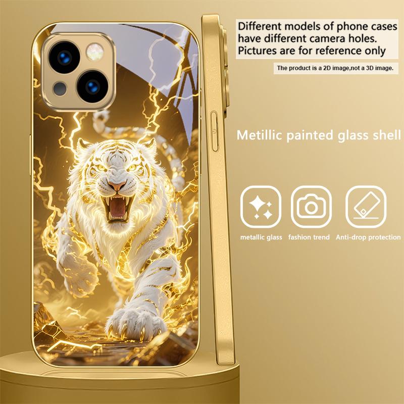 Golden Eagle Head For IPhone 17Pro Max 16 17 Pro 15 P ro 14 13 Plus 12 Mini 11Pro Max XR 16E 17 Air Golden glass phone case