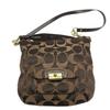 Coach Canvas Tote Bag Handbag Leather Brown Women 14904 Used